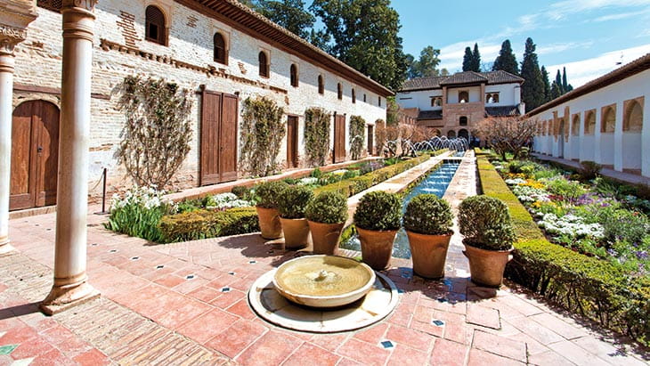 The Generalife Gardens in the Alhambra Palace, Granada